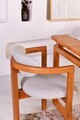 Set masa si scaune, 5 piese, Vow Chair, Cheri 4S, Lemn de fag, Stejar / Crem