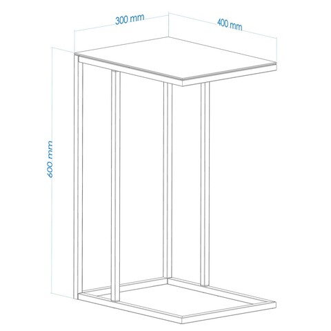 Masuta, Caliente, Alaska C, 30x60x40 cm, STICLA FUMAT, Negru