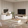 Set mobilier living, Hanah Home, Fr18-Aw, Pin Atlantic / Alb