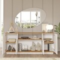 Set mobilier living, Hanah Home, Fr18-Aw, Pin Atlantic / Alb