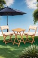 Set mobilier de gradina 3 piese, Meya Dekor, My001A, Lemn de fag, Natural / Crema