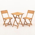 Set mobilier de gradina 3 piese, Meya Dekor, My001A, Lemn de fag, Natural / Crema