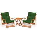 Set mobilier de gradina 3 piese, Meya Dekor, My007, Lemn de fag, Verde / Natural