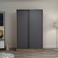 Dulap pentru haine, Minerva, Kale Anthracite Oak, 120x210x52 cm, PAL, Antracit / Stejar
