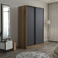 Dulap pentru haine, Minerva, Kale Anthracite Oak, 120x210x52 cm, PAL, Antracit / Stejar