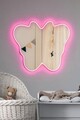 Oglinda cu Iluminare Led, Mirrorland, Butterfly Silver, Oglinda acrilica;MDF, Roz