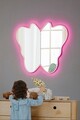 Oglinda cu Iluminare Led, Mirrorland, Butterfly Silver, Oglinda acrilica;MDF, Roz