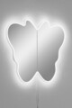 Oglinda cu Iluminare Led, Mirrorland, Butterfly Silver, Oglinda acrilica;MDF, Alb