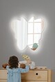 Oglinda cu Iluminare Led, Mirrorland, Butterfly Silver, Oglinda acrilica;MDF, Alb