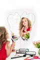 Oglinda cu Iluminare Led, Mirrorland, Butterfly Silver, Oglinda acrilica;MDF, Alb