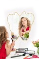 Oglinda cu Iluminare Led, Mirrorland, Butterfly Silver, Oglinda acrilica;MDF, Galben