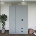 Dulap pentru haine, Miwood, Yaman Luna 1600-037, 120x181x45 cm, PAL, Gri