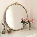 Oglinda decorativa, Neostill, Gold Metal Çerçeve Yuvarlak Ayna A708, 60x60x2 cm, Metal, Auriu