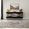 Consola, Neostill, Nice, 180x80x40 cm, PAL, Negru / Fume