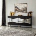 Consola, Neostill, Nice, 180x80x40 cm, PAL, Negru / Fume