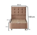 Saltea single, Base & Headboard, Niron, Helen, 80x38x180 cm, Cadru: OȚEL, Maro deschis