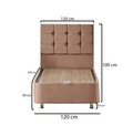 Saltea single, Base & Headboard, Niron, Helen, 120x38x200 cm, Cadru: OȚEL, Maro deschis