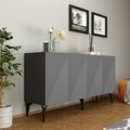 Consola, Olivia, Draw, 150x79x40 cm, PAL, Antracit