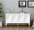 Consola, Olivia, Draw, 150x79x40 cm, PAL, Alb