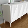 Consola, Olivia, Draw, 150x79x40 cm, PAL, Alb