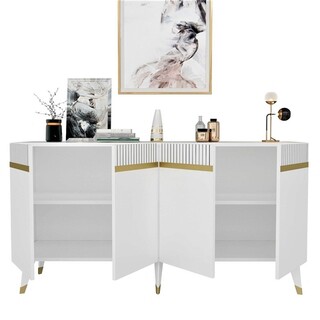 150x80x40 cm, Alb;Auriu