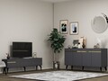 Set mobilier living, Olivia, Defne, PAL , Antracit / Aur