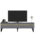 Set mobilier living, Olivia, Defne, PAL , Antracit / Aur