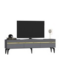 Set mobilier living, Olivia, Defne, PAL , Antracit / Aur