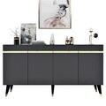 Set mobilier living, Olivia, Defne, PAL , Antracit / Aur