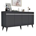 Set mobilier living, Olivia, Defne, PAL , Antracit / Argintiu