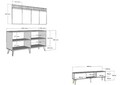 Set mobilier living, Olivia, Defne, PAL , Antracit / Argintiu