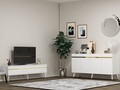 Set mobilier living, Olivia, Defne, PAL , Alb/Auriu