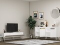 Set mobilier living, Olivia, Defne, PAL , Alb/Auriu