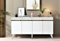 Set mobilier living, Olivia, Defne, PAL , Alb/Auriu