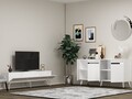 Set mobilier living, Olivia, Defne, PAL , Alb / Argintiu