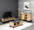 Set mobilier living, Olivia, Draw, PAL , Stejar safir / negru