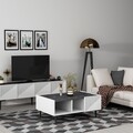 Set mobilier living, Olivia, Draw, PAL , Alb/Negru