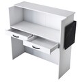Masa de receptie, Rani, MA102, 110x110x40 cm, PAL, Alb / Antracit