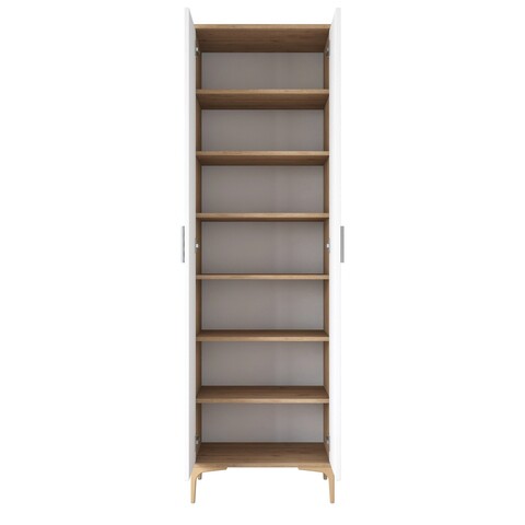 Dulap multifunctional, Rani, JE102, 60x198 cm, PAL, Nuc/Alb