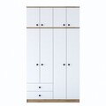 Dulap pentru haine, Rani, BA121, 120x216 cm, PAL, Nuc/Alb