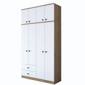 Dulap pentru haine, Rani, BA121, 120x216 cm, PAL, Nuc/Alb