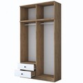Dulap pentru haine, Rani, BA121, 120x216 cm, PAL, Nuc/Alb