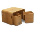 Set masa si scaune 3 piese, Hanah Home, Flexy Table Set, Natural