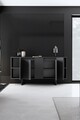 Consola, Bexley, Luxe, 160x35x80 cm, PAL, Antracit / Negru