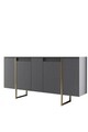 Consola, Bexley, Luxe, 160x35x80 cm, PAL, Antracit / Aur