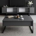 Set mobilier living, Bexley, Luxe Set, PAL, Antracit / Negru