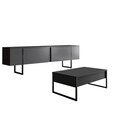 Set mobilier living, Bexley, Luxe Set, PAL, Antracit / Negru