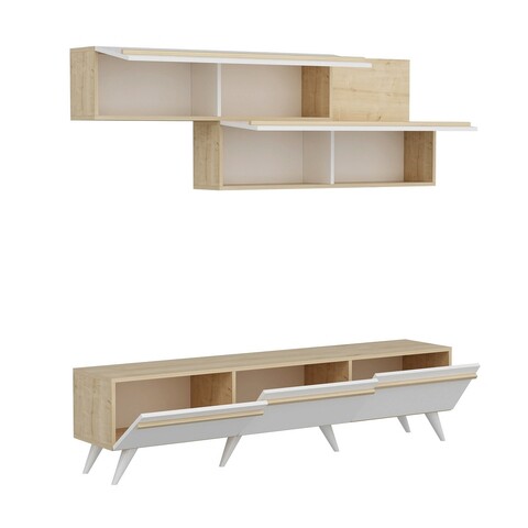 Comoda TV, Inarch, Amsterdam, 180x42x35 cm, PAL, Safir / Alb