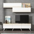 Comoda TV, Inarch, Amsterdam, 180x42x35 cm, PAL, Safir / Alb