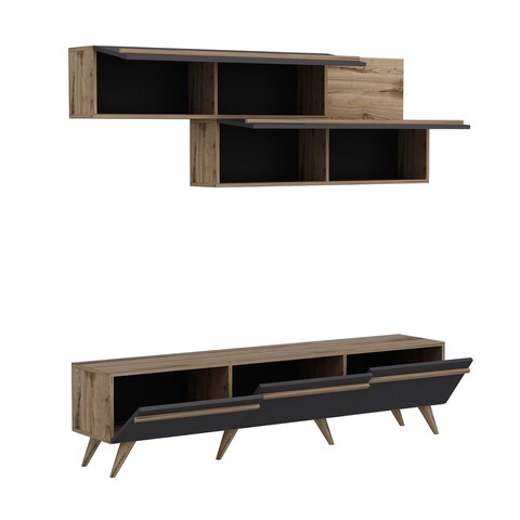 Comoda TV, Inarch, Amsterdam, 180x42x35 cm, PAL, Antracit / Nuc
